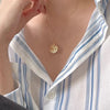 Boho & Mala Round Compass 18k Gold Plated Necklace