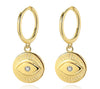 Boho & Mala Huggies Eye Earrings - Gold