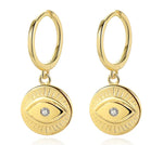 Boho & Mala Huggies Eye Earrings - Gold