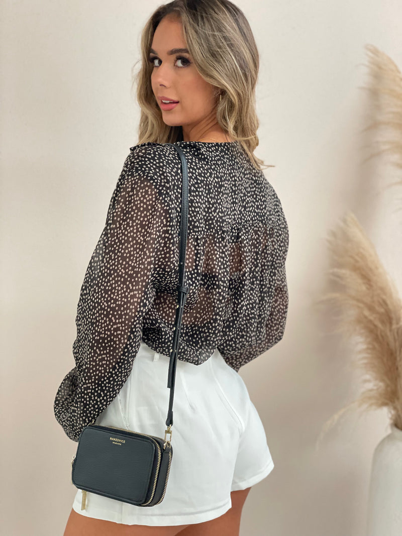 Sylvie Shirt - Black Taupe Spot