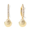 Boho & Mala Shell Huggies 18k Gold Plated Hoop Earrings