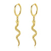 Boho & Mala Huggies 18k Gold Plated Snake Hoop Earrings