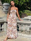Zara Strapless Dress - White Floral