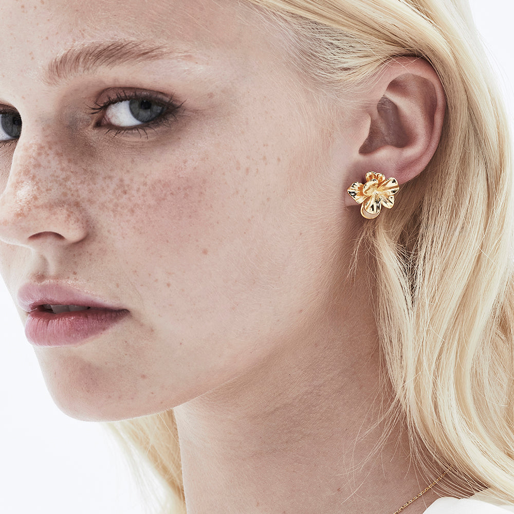 Maisy Flower Earrings - Gold