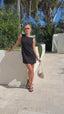 TORRES MINI DRESS - BLACK PETAL