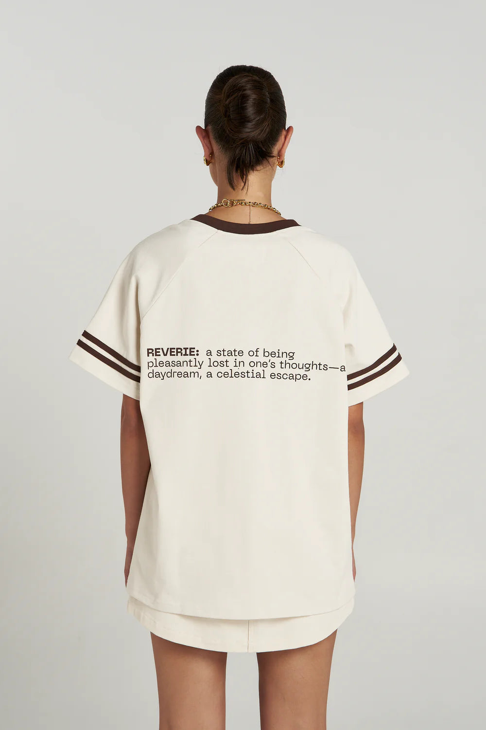 REVERIE V NECK - VANILLA/ ESPRESSO