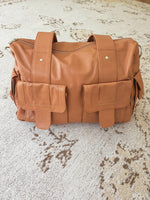Mika Leather Overnighter / Baby Bag - Tan
