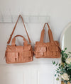 Mika Leather Overnighter / Baby Bag - Tan