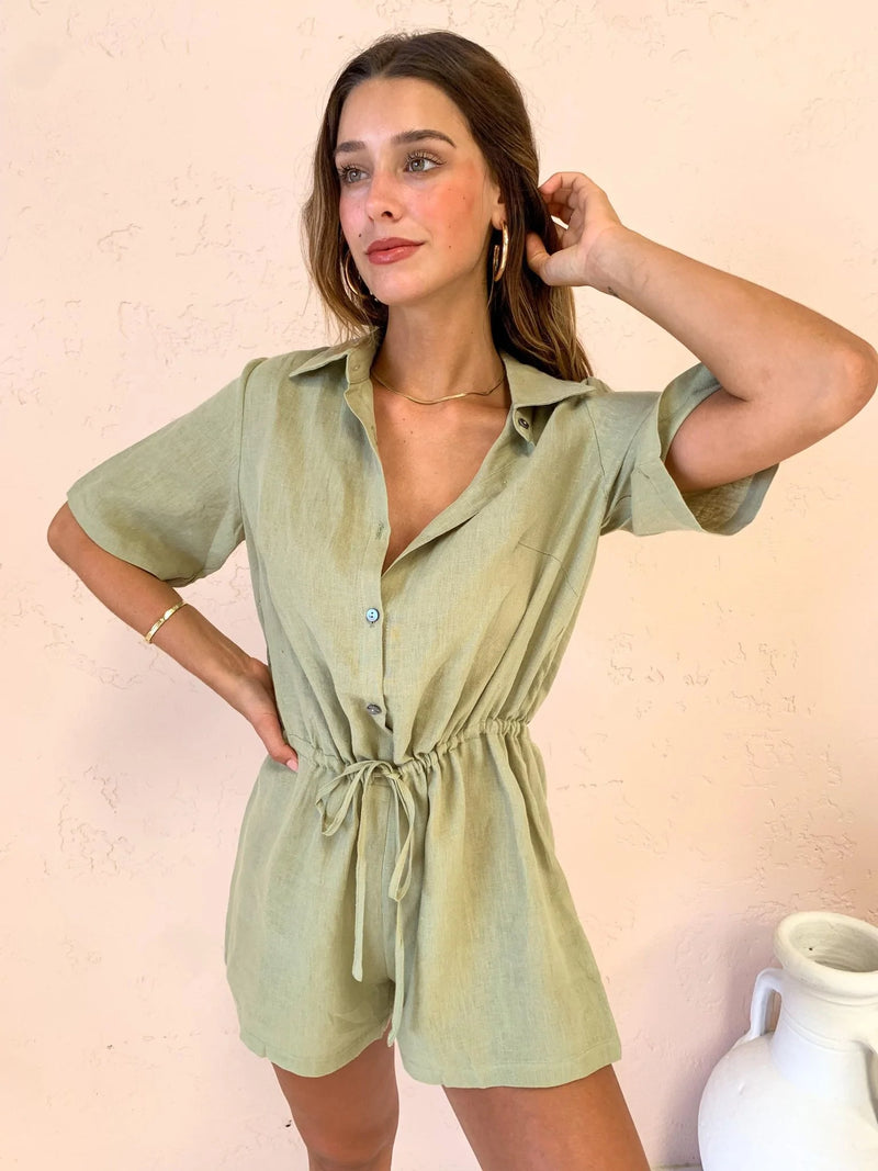 Pania Playsuit - Olive
