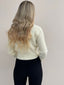 MISSY TIE FRONT KNIT CROP - CREAM